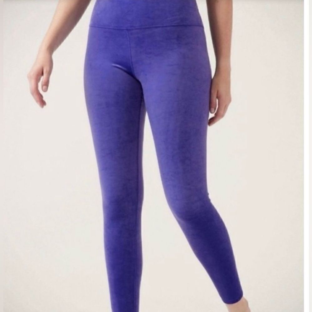Athleta Elation Velvet Tights Leggings Purple Sz XL